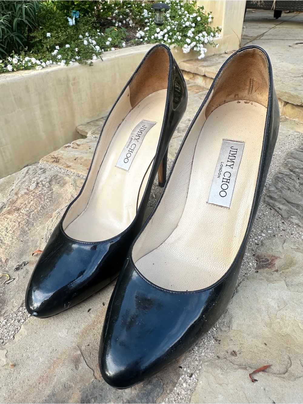 Jimmy Choo Black Patent Leather Pointed Pumps
